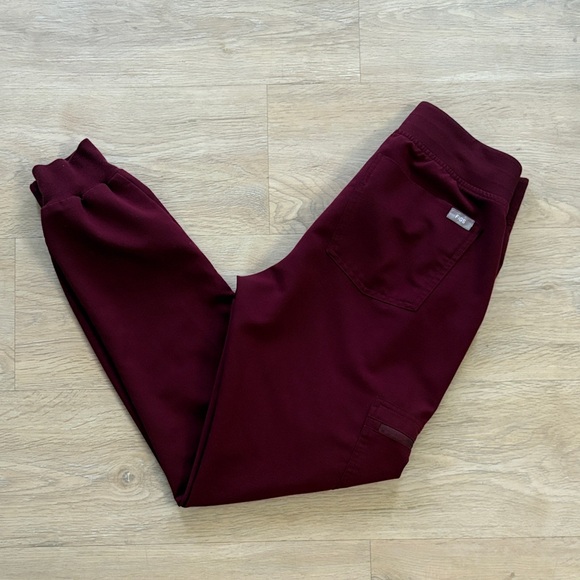 Figs Women’s Burgundy Jogger Scrub Pants - Picture 5 of 5